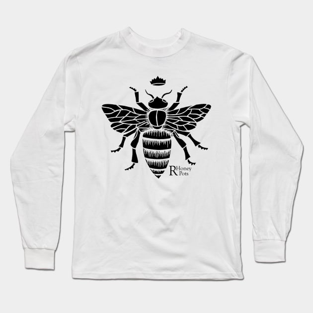 Queen Bee in Black Long Sleeve T-Shirt by R Honey Pots